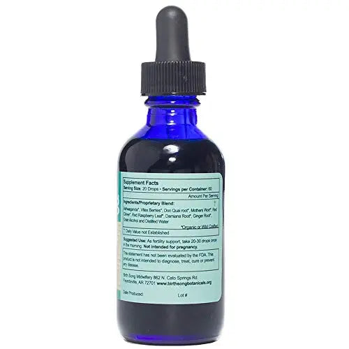 Birth Song Botanicals Fertile Ground Fertility Liquid Tincture, Herbal Supplement to Help Regulate Birth Song Botanicals Au supplements