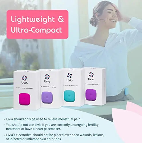 Livia Menstrual Pain Relief Device, Pink - The Off Switch for Period Pain - Portable Unit Livia Au supplements