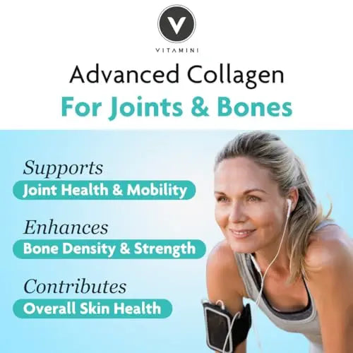Premium Advanced Collagen Complex for Joint and Bone Health – High Strength Marine Collagen with Vitamin D3 V Vitamini Au supplements