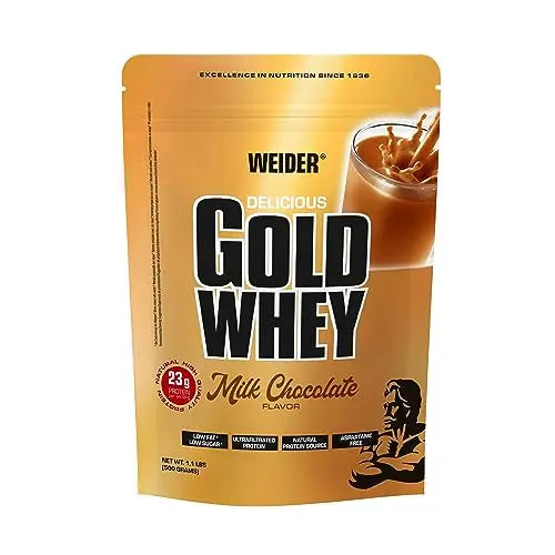 Weider Gold Whey (500g) Milk Chocolate Flavour. Ultrafiltrated Proteins from 100% Whey Protein Weider Au supplements