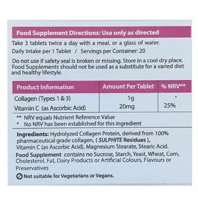 AHS Super Collagen + Vitamin C Tablets 120 Tablets - 6000mg Collagen per Serving - 1 Month Supply AHS Au supplements