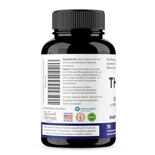 Sandhu's Thyroid Support Complex with Iodine Supplement|60 Capsules, 30 Days Supply Sandhu's Au supplements