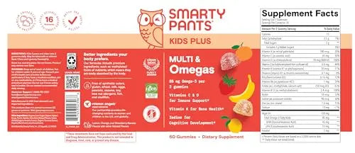 SmartyPants Kids Multivitamin Gummies - Improved Formula: Omega 3 (DHA/EPA), Vitamins D3, C, B12, B6, Vitamin A, K & Zinc SmartyPants Au supplements