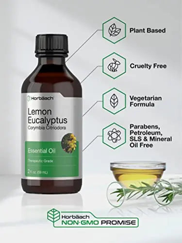 Lemon Eucalyptus Essential Oil | 2 oz | for Massage, Bath, Diffuser, DIY Projects & More Horbäach Au supplements