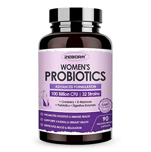 Probiotics for Women Digestive Health with Enzymes & Prebiotics 100 Billion | Vaginal Probiotics ZEBORA Au supplements