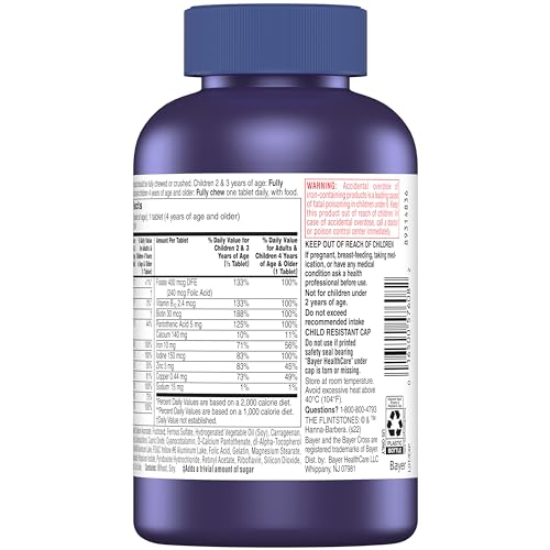 Flintstones Vitamins Chewable Kids Vitamins, Complete Multivitamin for Kids and Toddlers with Iron, Calcium, Vitamin C