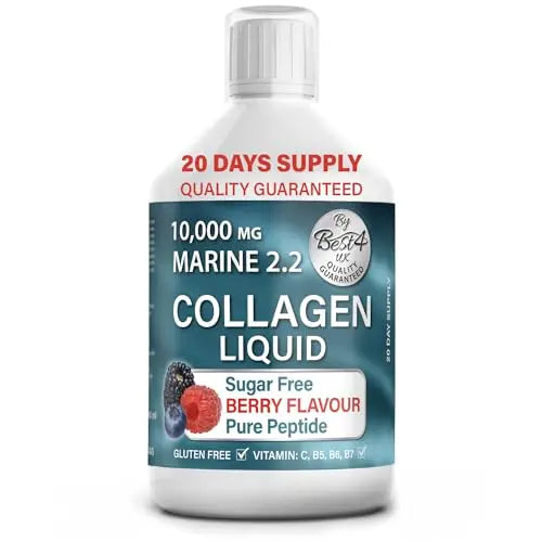 Marine Collagen 2.2 Liquid 10000mg Sugar Free Ready to Drink Berry Flavour, Hyaluronic Acid, Pure Peptide, Vitamin B5, B6, B7, C, D3 Best4Group Au supplements