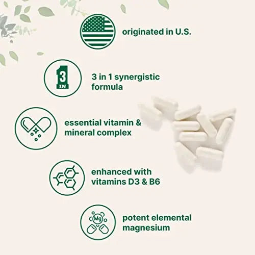 Magnesium Citrate 400mg with Vitamin D3 1000IU & B6, 240 Capsules Micro Ingredients Au supplements