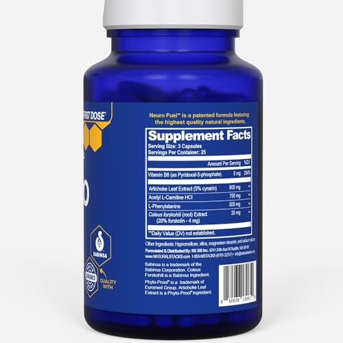 NATURAL STACKS Original NeuroFuel Nootropic Brain Support Supplement - 750mg L-Carnitine & 500mg L-Phenylalanine - Brain Supplement for Memory and Focus* - 75 Focus Pills NATURAL STACKS Au supplements