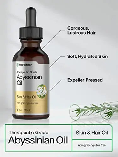 Abyssinian Oil 4 fl oz | Hair and Skin Oil | 2 Pack of 2oz | Paraben, SLS and Fragrance Free Horbäach Au supplements