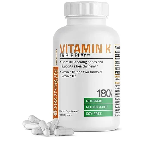 Vitamin K Triple Play (Vitamin K2 MK7 / Vitamin K2 MK4 / Vitamin K1) Full Spectrum Bronson Au supplements