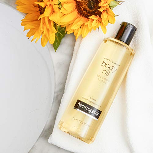 Neutrogena Body Oil Light Sesame Formula, 16 fl oz, Radiant Glow Moisturizer for Dry Skin