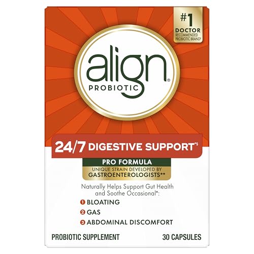Align Probiotic, Pro Formula, Probiotics for Women and Men, Probiotics for Digestive Health, Men and Womens Probiotic Capsules Help Relieve Occasional Bloating & Gas*, 30 Capsules Align Au supplements