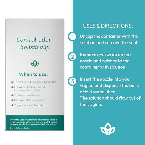 pH-D Feminine Health - Instant Odor Rinse with Boric Acid for Vaginal Odor - Vegan, Paraben-Free pH-D Feminine Health Support Au supplements