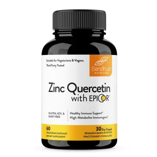 Sandhu's Zinc Quercetin with EpiCor® 60 Vegetarian Capsules - Gluten-Free Zinc Sandhu's Au supplements