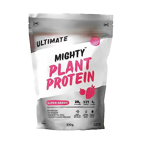 Mighty Ultimate Vegan Protein Powder, Super Berry Flavour, (17 Servings, 510g Bag without Scoop) MIGHTY Au supplements