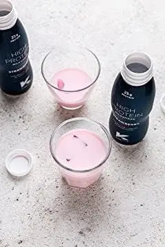 Kinetica Ready-to-Drink Protein Shake, 12 X 330mls, 165 cals, 25g Protein per Bottle, Low Fat (Strawberry) Kinetica Au supplements