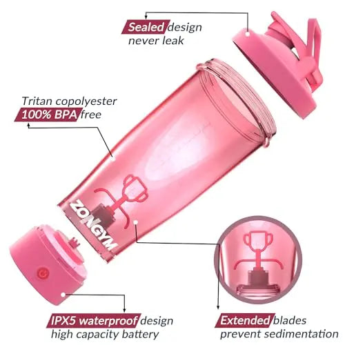 Electric Protein Shaker Bottle, 24 oz USB Rechargeable Blender Bottles, Shaker Bottles ZonGym Au supplements