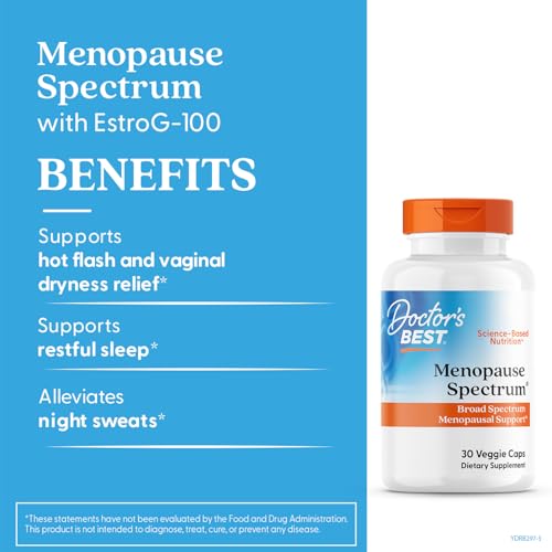 Doctors Best Menopause Spectrum, Broad Spectrum Menopausal Support, Non-GMO, Gluten Free, Soy Free, Vegan 30 Veggie Caps Doctor's BEST Au supplements