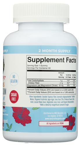 Kids Magnesium Citrate Gummies by MaryRuth's | 2 Month Supply | Sugar Free | Calm Magnesium Gummies for Kids 2+ | Bone Health | Calcium Absorption