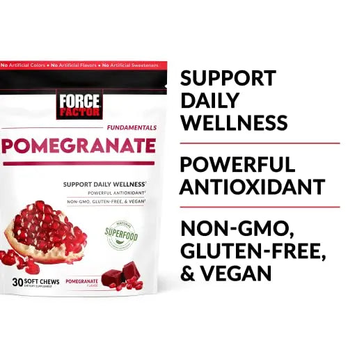 Force Factor Pomegranate Soft Chews for Healthy Aging, Heart Health, Bone Health Force Factor Au supplements