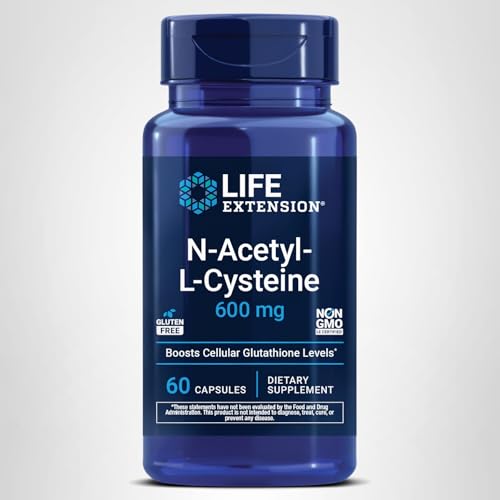 Life Extension N-Acetyl-L-Cysteine (NAC), Immune, Respiratory, Liver Health, NAC 600 mg, Potent antioxidant Support