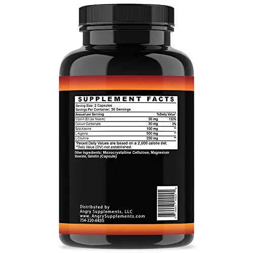 Angry Supplements Monster Test Nitric Oxide Booster Capsules, Extreme N.O Boost Angry Supplements Au supplements