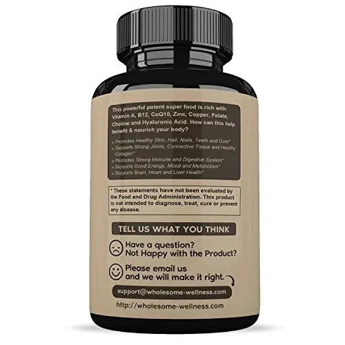 Grass Fed Desiccated Beef Liver Capsules (180 Pills, 750mg Each) - Natural Iron, Vitamin A Wholesome Wellness Au supplements