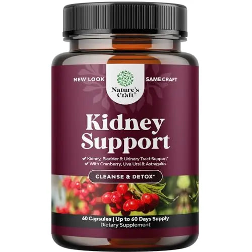 Kidney Support Cranberry Pills for Women and Men - High Strength Kidney Cleanse Detox Natures Craft Au supplements