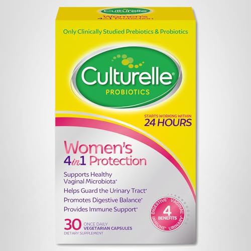 Culturelle 4-in-1 Probiotics for Women, Daily Probiotic & Prebiotic Supplement to Support Vaginal Health, Digestive Health, Immune Health