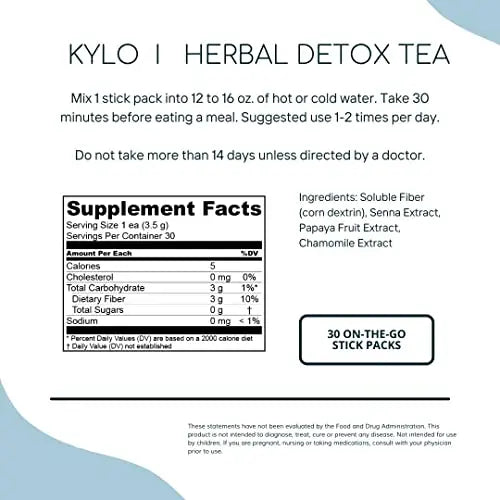 KYLO Instant Herbal Detox Tea - Support for Weight Management (30 Single-Serve Sticks) KYLO Au supplements