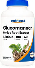 Nutricost Glucomannan 1,800mg Per Serving, 180 Capsules - Natural Fiber Source Nutricost Au supplements