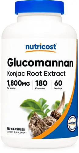 Nutricost Glucomannan 1,800mg Per Serving, 180 Capsules - Natural Fiber Source Nutricost Au supplements