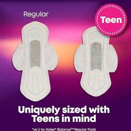 U by Kotex Balance Sized for Teens Ultra Thin Overnight Pads with Wings, 24 Count (Packaging May Vary) U by Kotex Au supplements