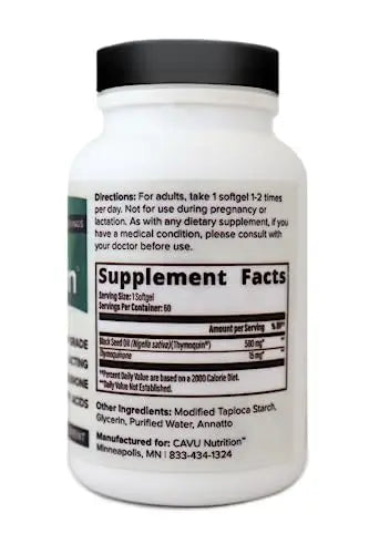 ThymoQuin Cold Pressed Black Seed Oil | Only Patented USP-Grade Clinically Researched ThymoQuin Au supplements