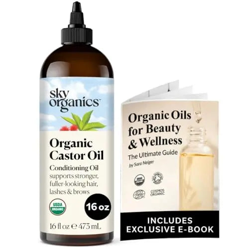 Sky Organics Organic Castor Oil (16 oz) USDA Certified Organic, 100% Pure, Cold Pressed Sky Organics Au supplements