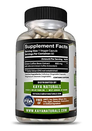 Kaya Naturals Green Coffee Bean 60ct - Weight Management Kaya Naturals Au supplements
