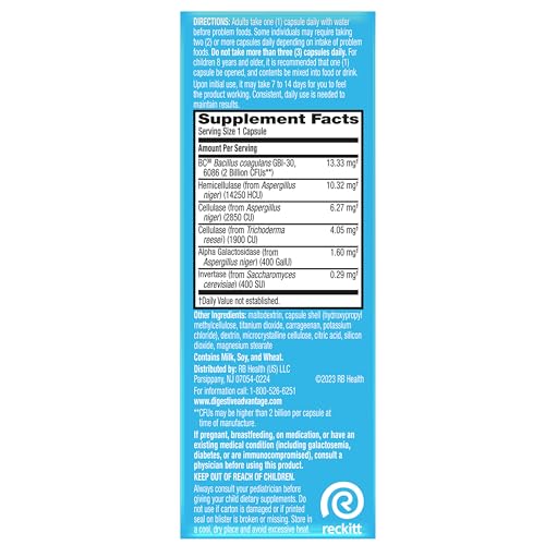 Digestive Enzyme and Probiotic Capsule- Digestive Advantage 32 Capsules, Survives 100x Better than regular 50 billion CFU, Breaks down food, helps prevent gas Digestive Advantage Au supplements