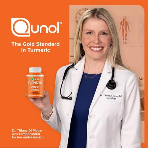 Qunol Turmeric Curcumin with Black Pepper & Ginger, 2400mg Turmeric Extract with 95% Curcuminoids, Extra Strength Supplement Qunol Au supplements