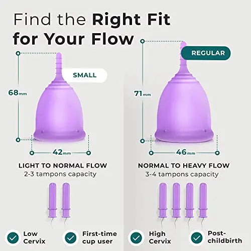 CareCup Menstrual Cups - Set of 2 Reusable Period Cups - Premium Design with Soft, Flexible Carecup Au supplements