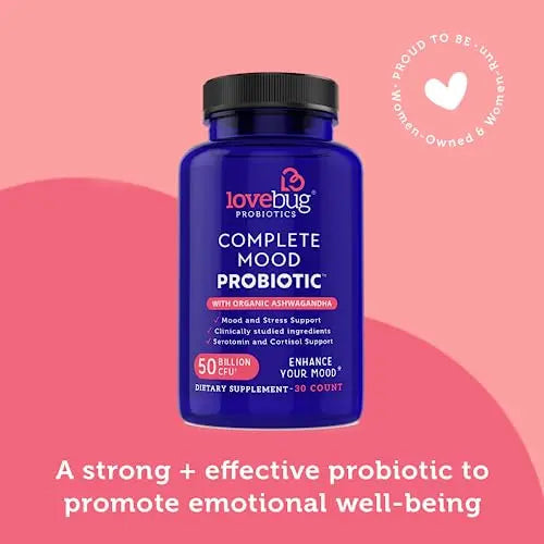 Lovebug Complete Mood Probiotic | 10 Clinically Studied Probiotic Strains & Patented lovebug PROBIOTICS Au supplements