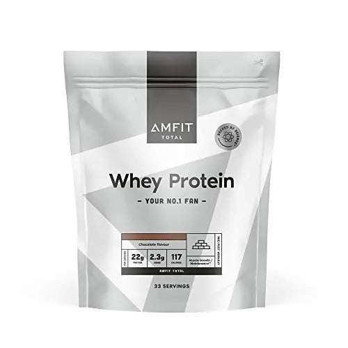 Amazon Brand - Amfit Nutrition Whey Protein Powder, Chocolate Flavour, 33 Servings, 1 kg Amfit Nutrition Au supplements