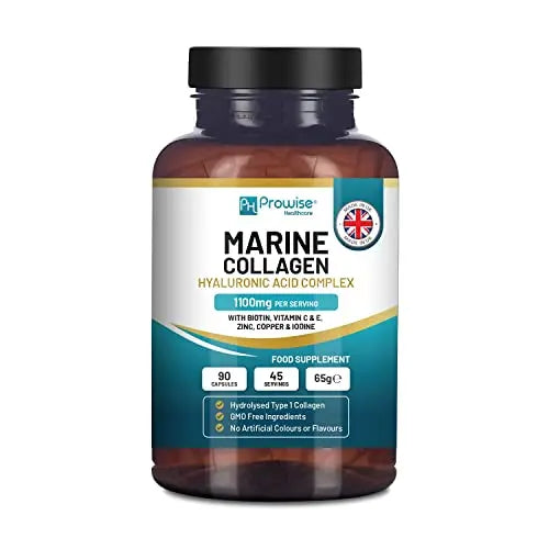 Marine Collagen with Hyaluronic Acid 1100mg | 90 Collagen Capsules High Strength for Women & Men PH PROWISE Healthcare Au supplements
