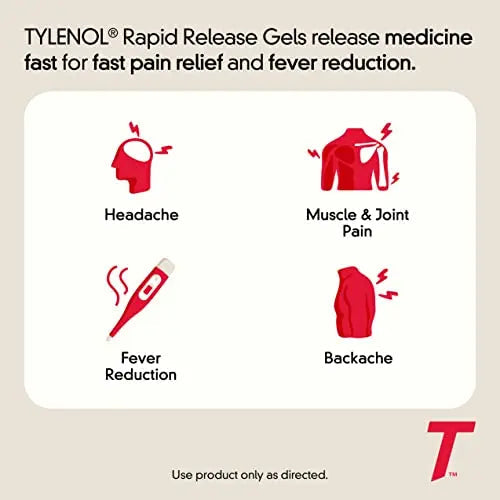 Tylenol Extra Strength Acetaminophen Rapid Release Gels for Pain & Fever, 50 Count Tylenol Au supplements