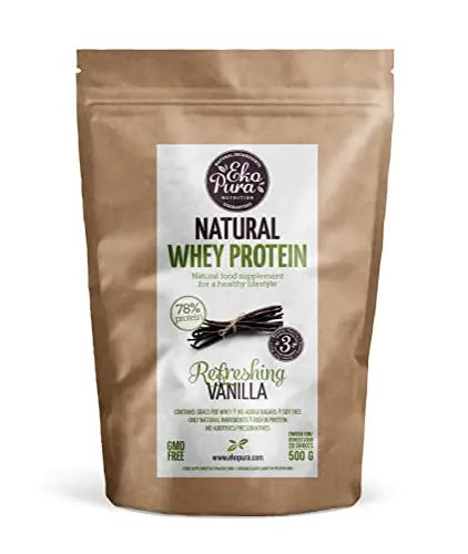 Ekopura Natural Whey Protein - Vanilla - 500g | 78% Protein | 100% Natural Grass Fed Whey Ekopura Au supplements