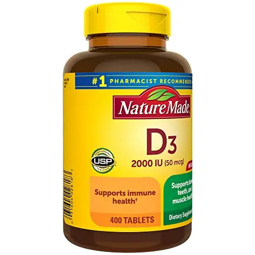 Nature Made Vitamin D3 2000 IU (50 mcg), Dietary Supplement for Bone, Teeth Nature Made Au supplements