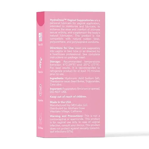 Mother's Dose Hyaluronic Acid Suppository HydraDose- Hormone Free Moisturizer MOTHER·S DOSE Au supplements