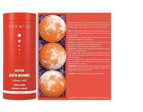 Natural Detox Fizzing Bubble Bath Bombs Apple Cider Ginger & Lemon Essential Oils Cleanse New Miuz Au supplements