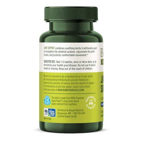 Banyan Botanicals Organic Joint Support–Advanced Mobility & Flexibility Supplement with Boswellia,Guggulu Resin & Turmeric–Natural Lubrication for Cartilage, Bones & Muscles-90 Tablets-USDA Organic Banyan Botanicals Au supplements