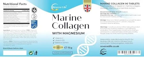 Reverse Life Powerful Marine Collagen Tablets 1800mg with Vitamin C & Vitamin D3 + Magnesium Reverse Life Au supplements